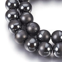 Electroplate Non-Magnetic Synthetic Hematite Beads Strands&nbsp;G-F585-A-12mm