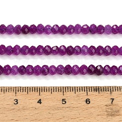 染め加工天然石ホワイトジェイドビーズ連売り  ロンデル  多面カット  パープル  4x3mm  穴：0.9mm  約118個/連  13.78''（35センチメートル）&nbsp;GG-CBAF9EE-A19-3x4mm