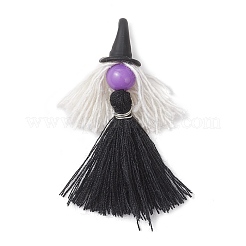 5Pcs 5 Colors Handmade Polycotton(Polyester Cotton) Tassel Pendants&nbsp;PALLOY-JF04236