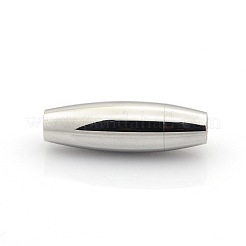 変色しにくい304ステンレススチールの滑らかな表面、接着端付きのマグネット留め具、4mmコードに適合  オーバル  ステンレス鋼色  27x8.5mm&nbsp;STAS-O042-B-08