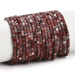 天然レッドレインボージャスパービーズ連売り  キューブ  2.5x2.5x2.5mm  穴：0.8mm  約151個/連  15.08''（38.3センチメートル）&nbsp;GG-CBA2498-A06-01