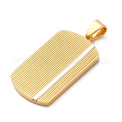 304ステンレスペンダント  イオンプレーティング（ip）  長方形チャーム  ゴールデン·ステンレス鋼色  41x21.5x3mm  穴：7x4.5mm&nbsp;STAS-U043-16G