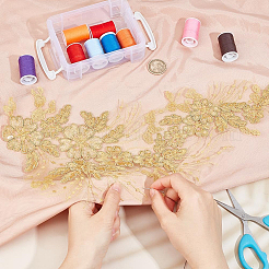 4Pcs 3D Flower Polyester Embroidery Lace Ornament Accessories&nbsp;DIY-GF0013-16