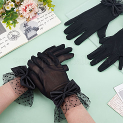 Bowknot Polyester Lace Gloves&nbsp;DIY-WH0888-539A