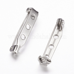 アイアン製ウラピンブローチピン  プラチナカラー  長さ27mm  5 mm幅  厚さ7mm  穴：約2mm  ピン：0.8mm&nbsp;E023Y