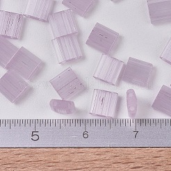 MIYUKIティラビーズ  日本製シードビーズ  2穴  （tl2564)シルクペールラベンダー  5x5x1.9mm  穴：0.8mm  約1180個/100g&nbsp;SEED-J020-TL2564