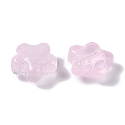 ペイントガラスビーズを焼く  スター  パールピンク  11.5x12x6.5mm  穴：1.2mm&nbsp;LS-GLAA-S202-10I
