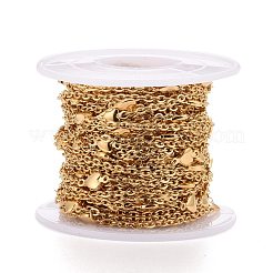 PVD Vacuum Plating 304 Stainless Steel Heart Link CChains&nbsp;CHS-E006-11G