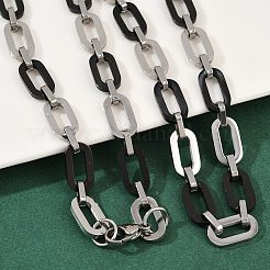201 Stainless Steel Oval Link Chain Necklaces for Women&nbsp;NJEW-B143-04EBP