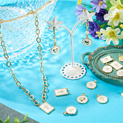 12Pcs 6 Styles Brass Enamel Pendants&nbsp;KK-TA0008-59