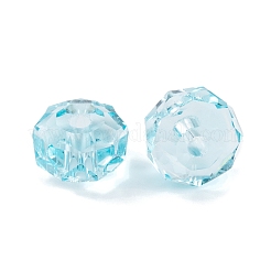 透明なk9ガラスビーズ  多面カット  ロンデル  アクアマリン  6x4mm  穴：1.2mm&nbsp;GLAA-E048-02-30