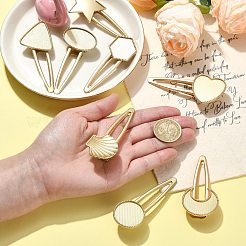 8 個 8 スタイル合金アリゲーターヘアクリップ検索  カボションのセッティング  DIYヘアアクセサリー作りに  ゴールドカラー  70~80x25~38mm  1個/スタイル&nbsp;PHAR-CJ0001-03