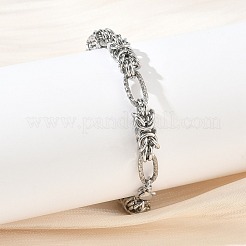 Unisex 304 Stainless Steel Byzantine Chains Bracelets&nbsp;BJEW-G790-05P