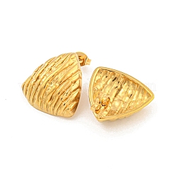 三角形 304 ステンレススチール イヤリング  女性用スタッドピアス  ゴールドカラー  21x20mm&nbsp;EJEW-L290-017G