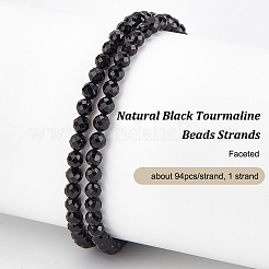 1 Strand Natural Black Tourmaline Beads Strands&nbsp;G-OC0005-36