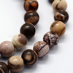 Natural Zebra Jasper Beads Strands&nbsp;G-I199-10-6mm