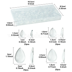 80Pcs 4 Styles Transparent Teardrop Glass Cabochons&nbsp;GGLA-FS0001-08