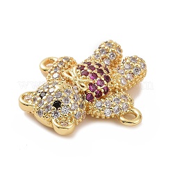 Brass Micro Pave Cubic Zirconia Connector Charms&nbsp;ZIRC-P107-01G