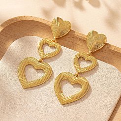 Heart Zinc Alloy Dangle Stud Earrings&nbsp;FS-WG20C8F-01