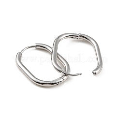 変色しない304ステンレススチールの楕円形フープピアス  ステンレス鋼色  27x19.5x3mm  ピン：1mm&nbsp;LS-EJEW-M218-02C-P