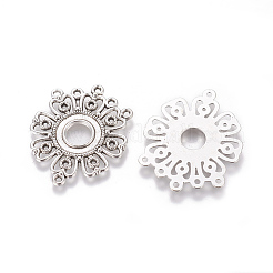 チベット風コネクター  カドミウムフリー＆ニッケルフリー＆鉛フリー  花  34.5x28x1.5mm  穴：1.5mm  穴：1.5mm  アンティークシルバー  34.5x28x1.5mm  穴：1.5mm&nbsp;EA541Y-NF