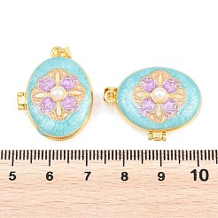Brass Locket Pendants&nbsp;KK-D232-01G