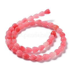 合成サンゴビーズ連売り  染め  花  サクランボ色  7~9x6~7x6~6.5mm  穴：0.8mm  約45個/連  14.88''~15.08''（37.8~38.3センチメートル）&nbsp;G-Q1007-01A-01