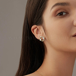 4 Pairs 2 Colors Brass Stud Earrings&nbsp;EJEW-HY0001-45