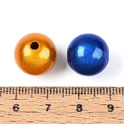 スプレープリントアクリルビーズ  奇跡ビーズ  ラウンド  二層ビーズ  ミックスカラー  14mm  穴：2.5mm  約353個/500g&nbsp;MACR-Q154-14mm-01M-01
