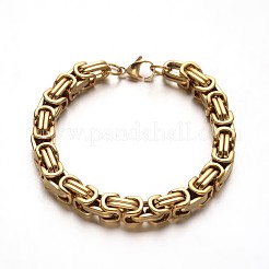 Trendy 304 Stainless Steel Byzantine Chain Bracelets&nbsp;BJEW-L510-06
