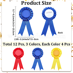 12Pcs 3 Colors Award Ribbon Shape Tinplate Badge Pins&nbsp;JEWB-CP0001-53