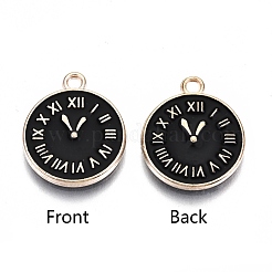 Light Gold Plated Alloy Double Side Enamel Pendants&nbsp;ENAM-Q033-11B-A-RS