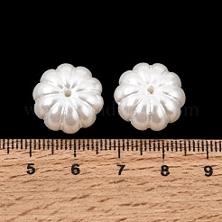 ABSプラスチックパール調ビーズ  花  ホワイト  15.5x16x9.5mm  穴：1.5mm  約345個/500g&nbsp;PL-CBA8DB3-25