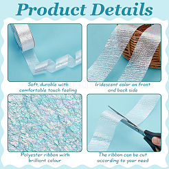 18M Iridescent Polyester Ribbon&nbsp;OCOR-WH0097-10A