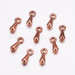 合金チャーム  アジャスターチェーンドロップ  ティアドロップ  ローズゴールド  7x2.5x2mm  穴：1mm&nbsp;PALLOY-K148-02RG