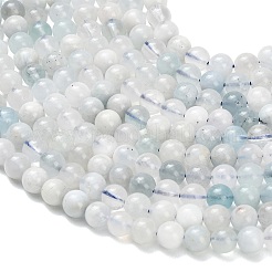 天然石アクアマリンビーズ連売り  スムーズなラウンド  6~6.5mm  穴：0.7mm  約68~69個/連  15.24~15.35''（38.7~39センチメートル）&nbsp;G-F826-B01-6mm