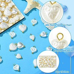 60Pcs 6 Styles ABS Plastic Imitation Pearl Pendants&nbsp;PALLOY-CJ00171