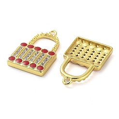 Brass Micro Pave Clear Cubic Zirconia Pendants&nbsp;KK-F871-14G
