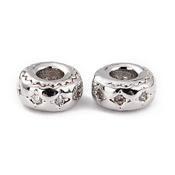 Brass Micro Pave Clear Cubic Zirconia Beads&nbsp;ZIRC-P091-05A-RS
