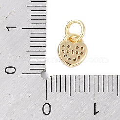 Rack Plating Brass Micro Pave Clear Cubic Zirconia Charms&nbsp;KK-Z060-11G
