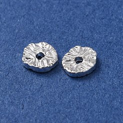 合金ビーズ  フラットラウンド  長持ちメッキ  ラックめっき  銀  7x6x1.5mm  穴：1.4mm&nbsp;FIND-C092-02A-S