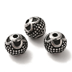 304ステンレススチールビーズ  ラウンド  アンティークシルバー  8mm  穴：1.6mm&nbsp;STAS-A080-42AS
