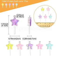 5Pcs 5 Colors Imitation Lollipop Resin Pendants&nbsp;FIND-FS0002-94
