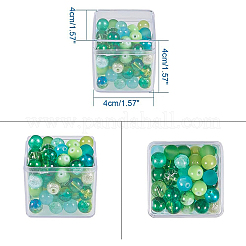 プラスチックビーズ収納ケース  キューブ  透明  4x4x4cm  18pc&nbsp;CON-BC0004-10