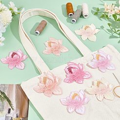 8個4色のポリエステル製衣類パッチ  刺繍アップリケ  花  ミックスカラー  79x80x1.5mm  2個/カラー&nbsp;PATC-PH0001-09
