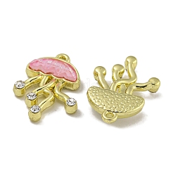 ラックメッキ合金ラインストーンペンダント  樹脂と  鉛フリー＆カドミウムフリー＆ニッケルフリー  クラゲチャーム  ゴールドカラー  19.5x14x3mm  穴：1mm&nbsp;PALLOY-F312-05G
