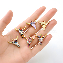 15Pcs 15 Styles Zinc Alloy Enamel Pendants&nbsp;ENAM-YW0003-82