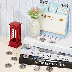 12セット3色の合金と模造ターコイズクラフトソリッドスクリューリベット  鉄ねじ付き  花柄とフラットラウンド  DIYの荷物とハードウェアアクセサリー用  ミックスカラー  30x8.5mm  穴：2.5mm  4セット/カラー&nbsp;FIND-GF0004-25