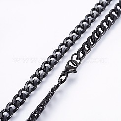 304 Stainless Steel Curb Chain Necklaces&nbsp;NJEW-O102-02B