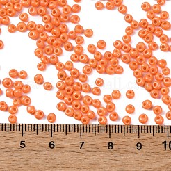 ベーキングペイントガラスのシードビーズ8/0  丸い穴  ティアドロップ  ダークオレンジ  3x2mm  穴：1mm  約416個/10g&nbsp;X1-SEED-M012-02A-45